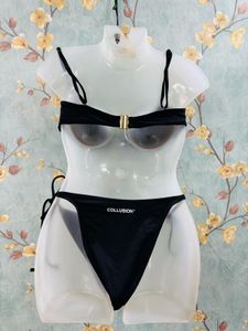 Black Bikini Set with Gold Ring