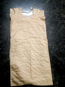 Beige Hand Stitched Kurta With Back Thread