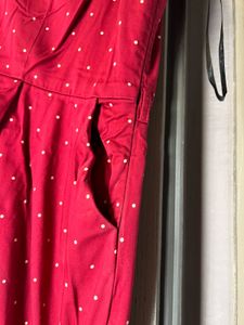 Allen Solly Red Polka Dot Casual Dress