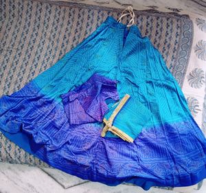 Blue Bandhej Print Ghaghra Choli