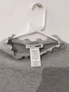 Grey Turtle Neck Top