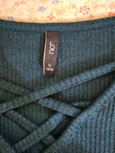 Teal Criss Cross Top