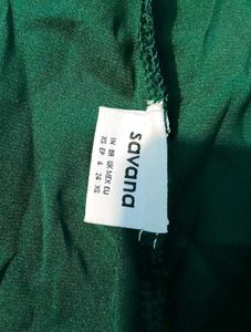 SAVANA Green Satin Dress