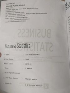 Business Statistics Anand Publication