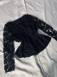 Zara Net Black Top