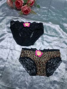 Lace Trim Panty Set