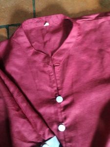 Maroon Polka Dot Detail Kurta
