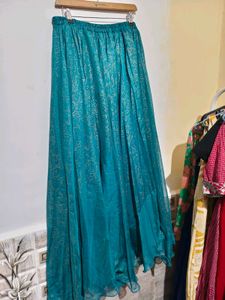 Teal Maxi Skirt Free Size Fixed Price