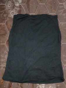 Black T-Shirt with Red Rose Embroidery