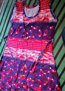 Red & Blue Patterned Dress