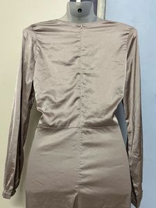 SHEIN BRANDED Pintrest Elegant Taupe Wrap Dress