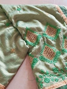 Silk saree With Resham And Jari Embroidery