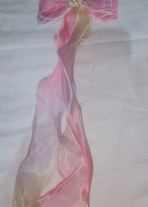 Pink Pearl Ribbon Hair Bow