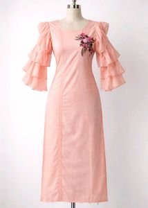 Elegant Pink Embroidered Kurti