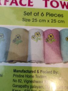 pack of 6 face towel