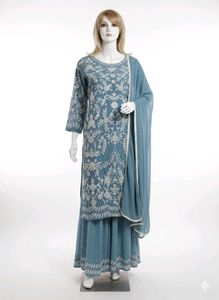 Teal Embroidered Salwar Kameez
