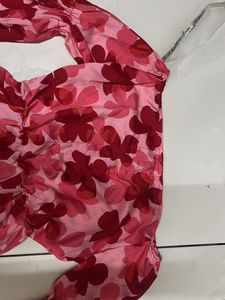 Floral Pink Off Shoulder Dress