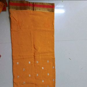Yellow Saree Wear Only 2 Times Blouse Size 36