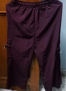 Maroon Cargo Capri Pants