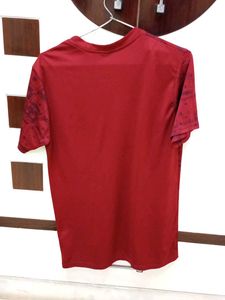 Stylish Maroon Patterned T-Shirt