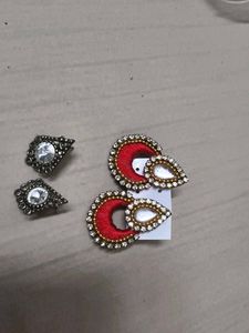 Handmade Red Earrings With Oxide Small Earring
