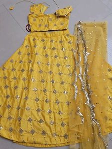 Yellow Sequin Lehenga Choli
