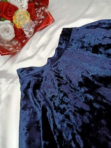 Midnight Blue Velvet Mini Skirt🌌