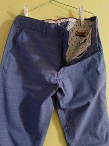 Blue Checked Casual Pants 32size