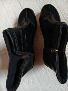 9 inches/UK 5 Black Ankle Boots