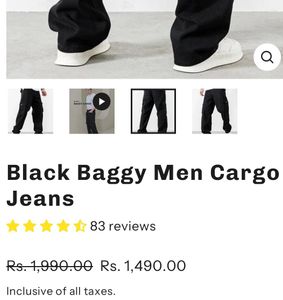 Y2k Black Denim Cargo Pants