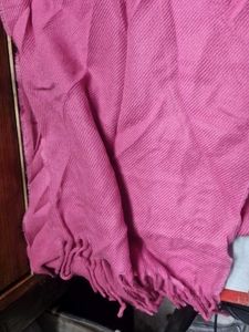 Pink Scarf with Fringe 1