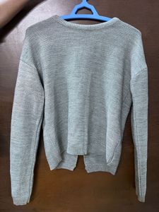 Gray Knit Pullover Sweater