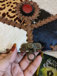 patchwork leather sling