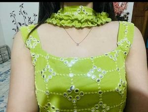 Green Embroidered Kurta Set