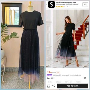 SHEIN Ombre Mesh Panel Dress