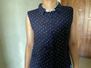 Navy Sleeveless Top