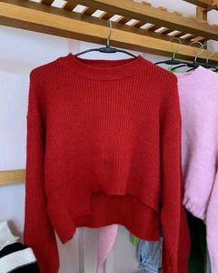 Red Cropped Sweater