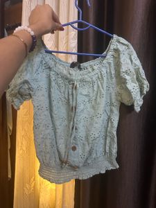 Cute Blue Floral Top
