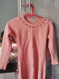 Peach Knit Sweater with Detail