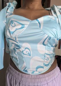 Combo Of Crop Top And Denim S Size