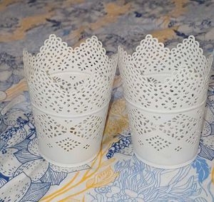 IKEA White Lace Candle Holders (Set of 2)
