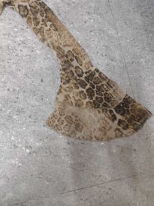 Leopard Printed Sheer Y2k Top