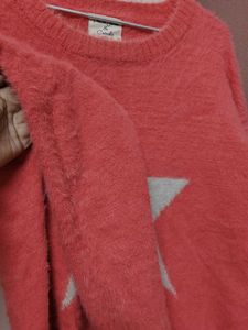 Orange Star Knit All Fur Sweater