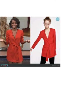 Zara Red Wrap Blazer Dress