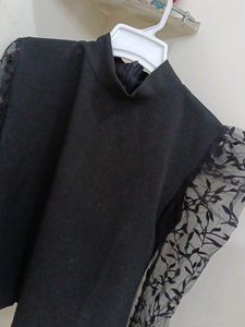 💥👌New Trend Party Wear Black Ribbed Top