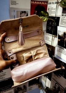Elegant Lavender Makeup Bag with Tassel Charm