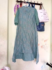 Boho Blue Embroidered Tunic Dress