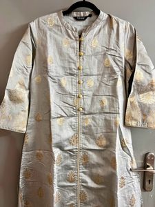 GREY A LINE KURTI Set