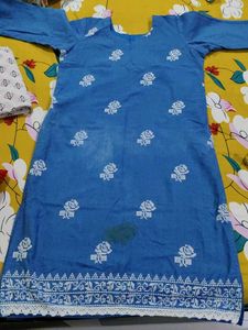 Blue Embroidered Kurti