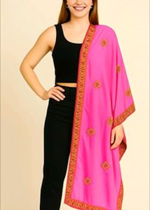 Pink Embroidered Dupatta